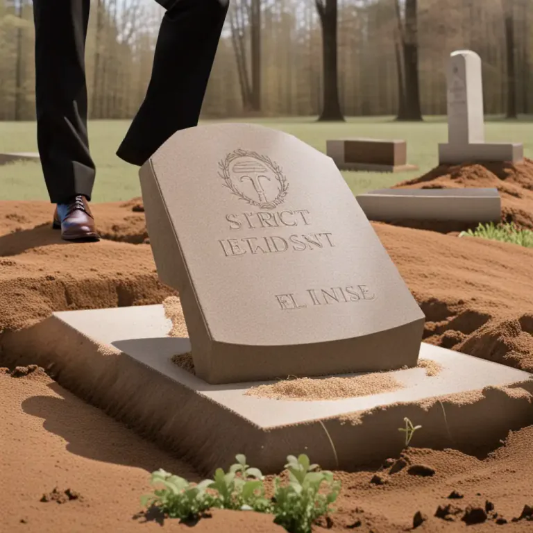 Visual representation of "be six feet under" - To be dead and buried