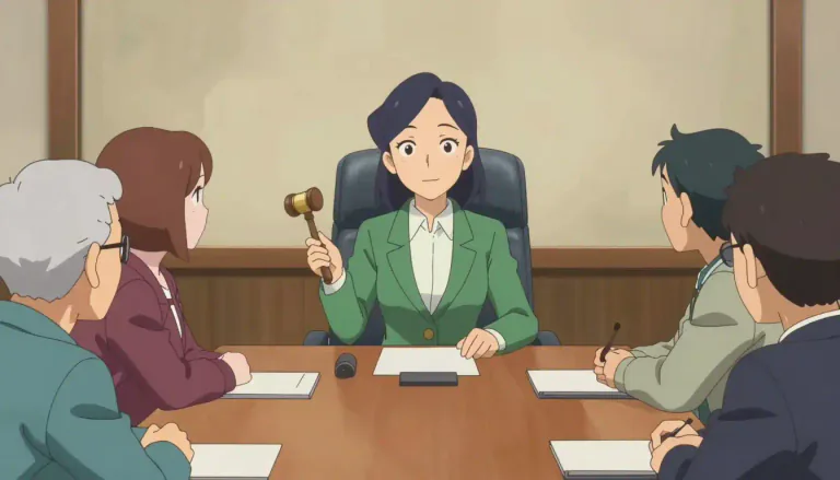 Visual representation of "chairperson" - A person who presides over a meeting or committee.