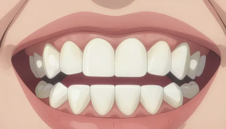 Visual representation of "tooth" - One of the hard, white things in the mouth that are used for biting and chewing.