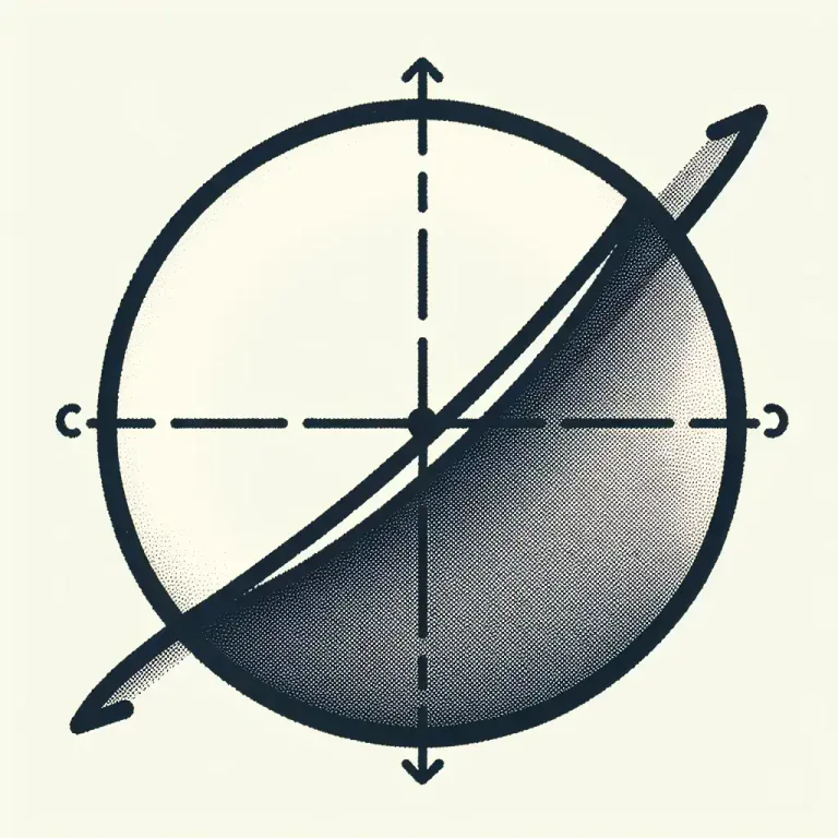 Visual representation of "tangential" - Concerns geometry, a line or plane that touches but does not cross a curve or surface