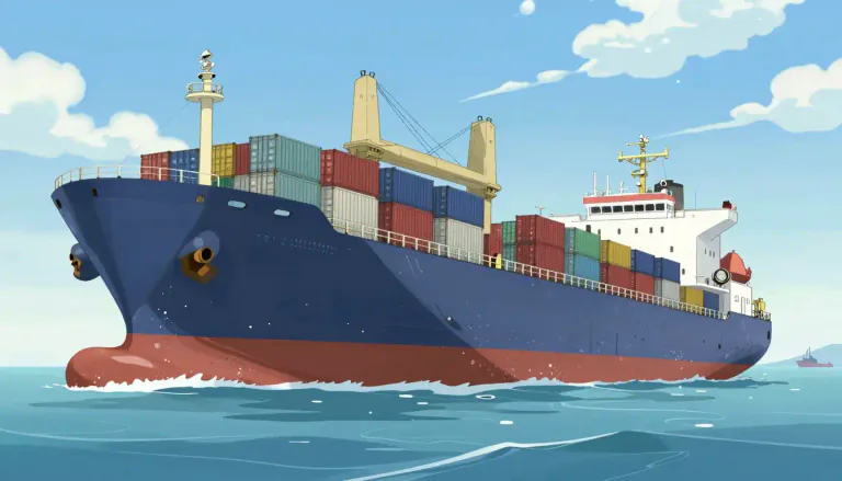 Visual representation of "freighter" - A large ship that is used to transport goods.