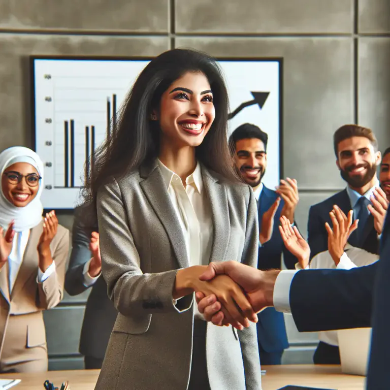 Visual representation of "promote" - To raise someone to a higher or more important position or rank