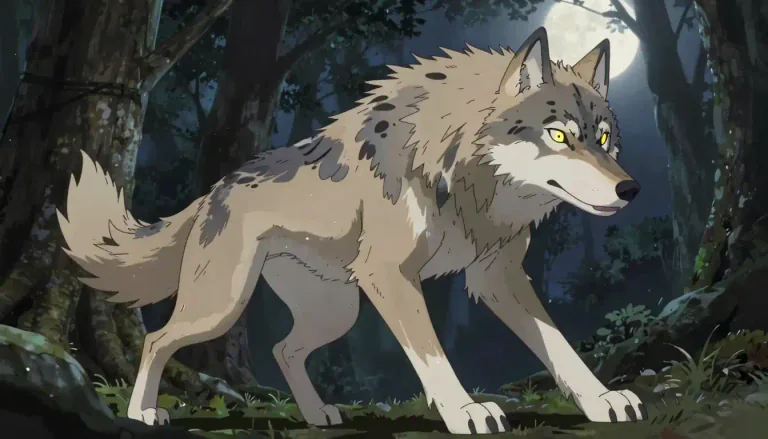 Visual representation of "lycanthrope" - A person who can transform into a wolf or has the ability to shapeshift into a wolf, often associated with werewolf legends.