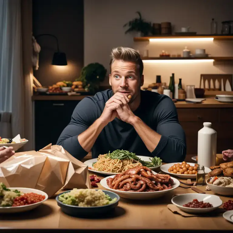 Visual representation of "eat like a horse" - To eat a large quantity of food
