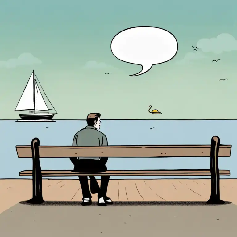 Visual representation of "out to sea" - Not in a proper place or lost.
