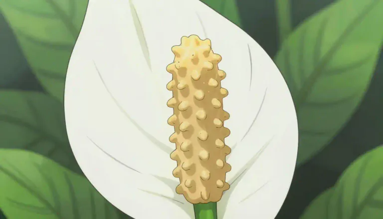 Visual representation of "spadix" - A thick, fleshy spike that bears flowers, typically found in certain flowering plants.