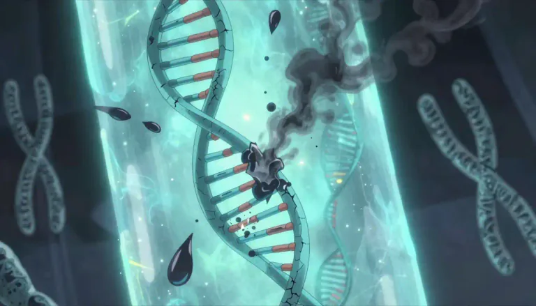 Visual representation of "genotoxic" - Genotoxic refers to agents that can cause damage to genetic material, leading to mutations.