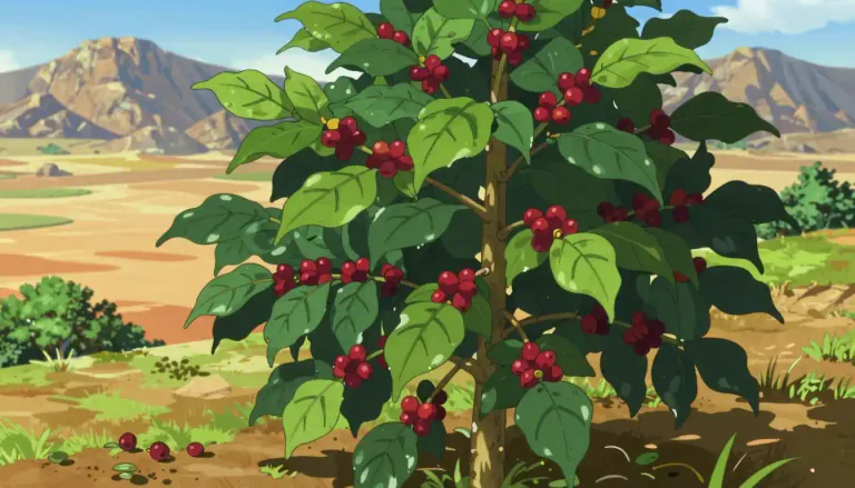 Visual representation of "arabica" - A shrub or small tree native to East Africa and the Arabian Peninsula, cultivated for its high-quality coffee beans.
