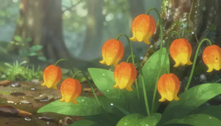 Visual representation of "jewelweed" - A flowering plant known for its bright orange or yellow flowers and its ability to relieve skin irritations.