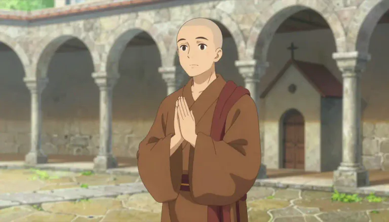 Visual representation of "monk" - A religious man who lives apart from society in a monastery following specific religious rules