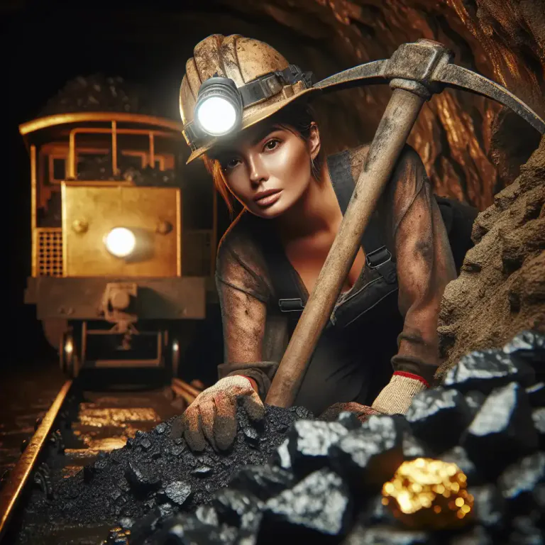 Visual representation of "mine" - A place where minerals, such as coal, gold, etc. are dug out of the ground