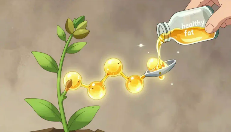 Visual representation of "linolenic" - Relating to or derived from linolenic acid, an essential fatty acid found in certain plant oils.