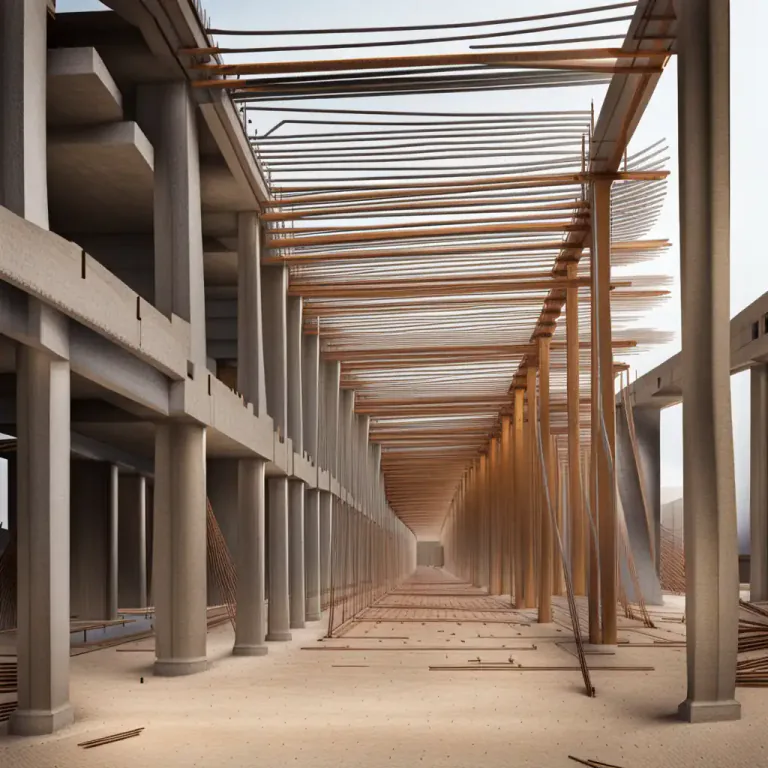 Visual representation of "strut" - A strong rod, usually metal, used in construction to support something