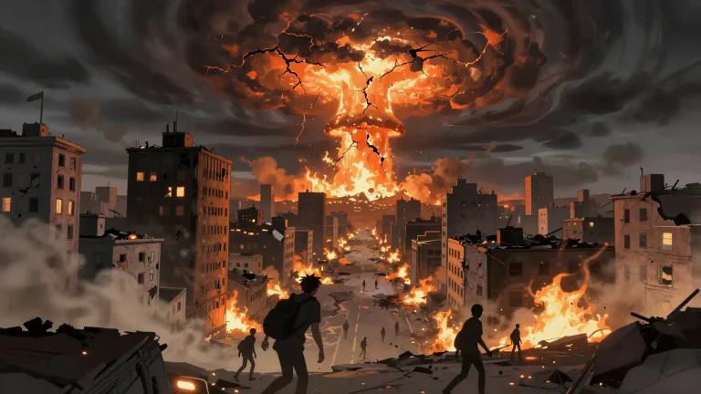 Visual representation of "doomsday" - the last day of the world's existence or a great disaster