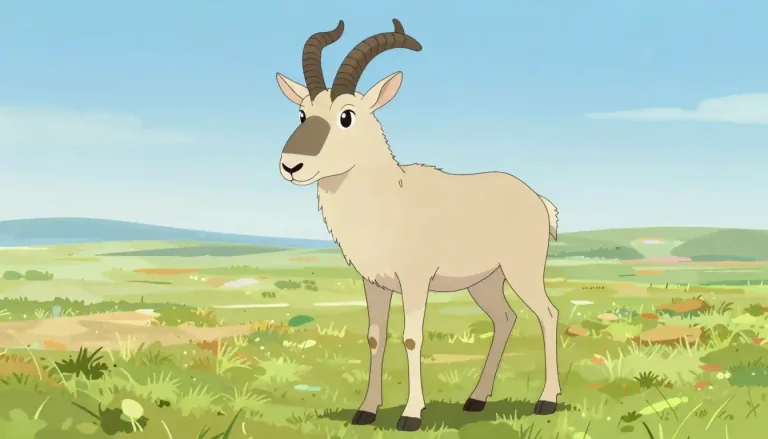 Visual representation of "saiga" - A type of antelope with a distinctive bulbous nose, found in Central Asia.