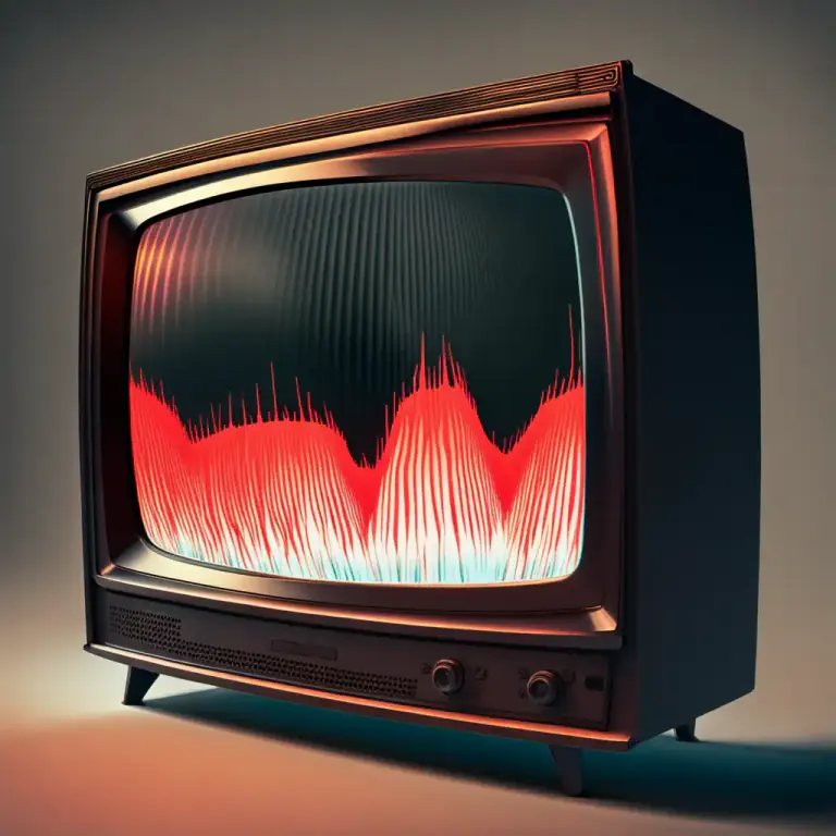 Visual representation of "blip" - A brief and usually sudden loss of signal in broadcasting