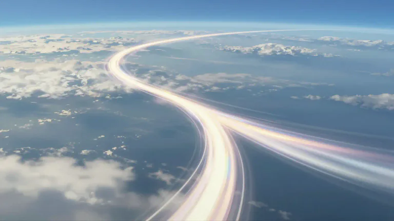 Visual representation of "jetstream" - A jetstream is a narrow band of strong winds in the atmosphere, typically occurring at altitudes between 6 to 12 kilometers, which significantly influence weather patterns.
