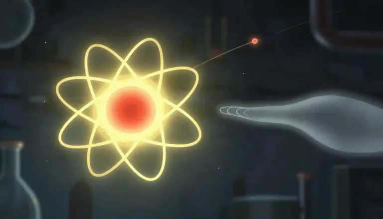 Visual representation of "antineutrino" - An antineutrino is a subatomic particle that is created during certain types of nuclear reactions and has no electrical charge and a very small mass.