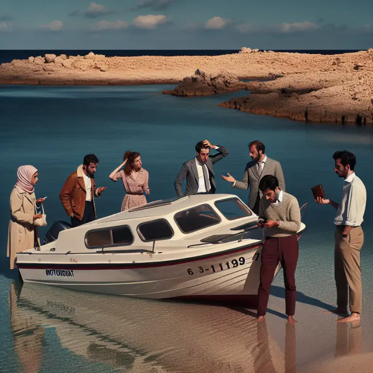 Visual representation of "aground" - Unable to proceed or act due to a failure or problem