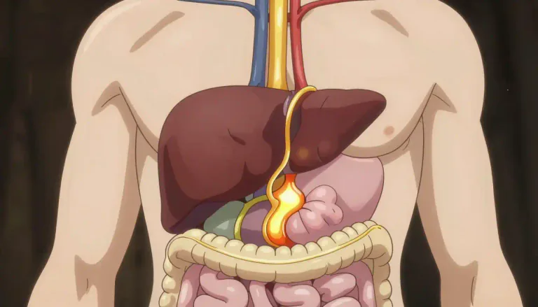 Visual representation of "cholestatic" - Relating to a condition caused by cholestasis, where bile cannot flow properly from the liver.