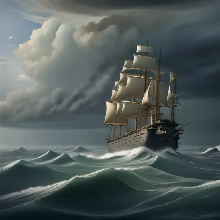 Visual representation of "tack" - A course or direction followed by a ship, aircraft, or vehicle.