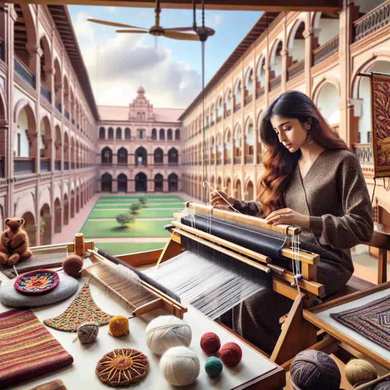 Visual representation of "textile" - Related to the process of making fabrics by weaving, felting or knitting