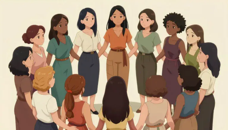Visual representation of "womankind" - All women in the world as a group or category