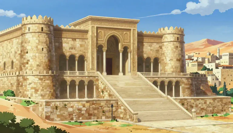 Visual representation of "herodian" - Relating to King Herod or his dynasty, particularly in a historical or biblical context.