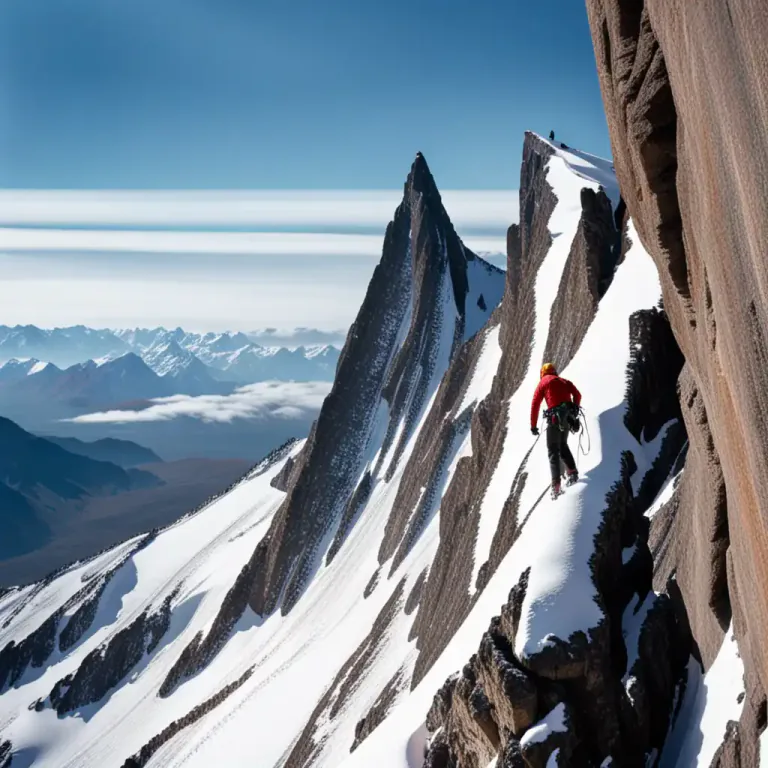 Visual representation of "pinnacle" - A high, pointed piece of rock
