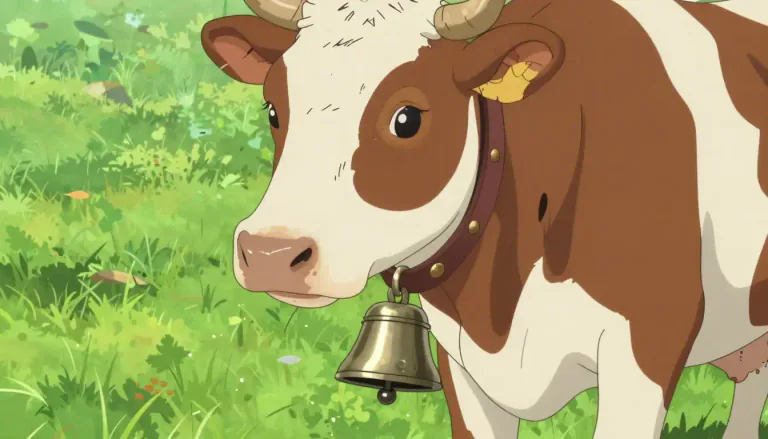 Visual representation of "cowbell" - A cowbell is a bell that is typically attached to the neck of a cow, making it easy to find or track the animal.