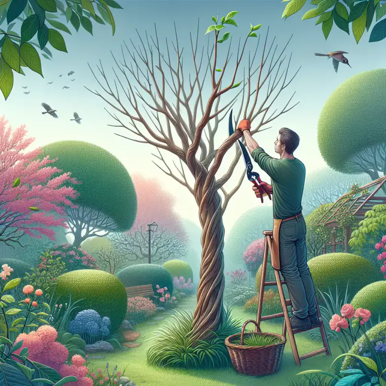 Visual representation of "pollard" - A tree or shrub that has had its top and branches cut back to stimulate growth.