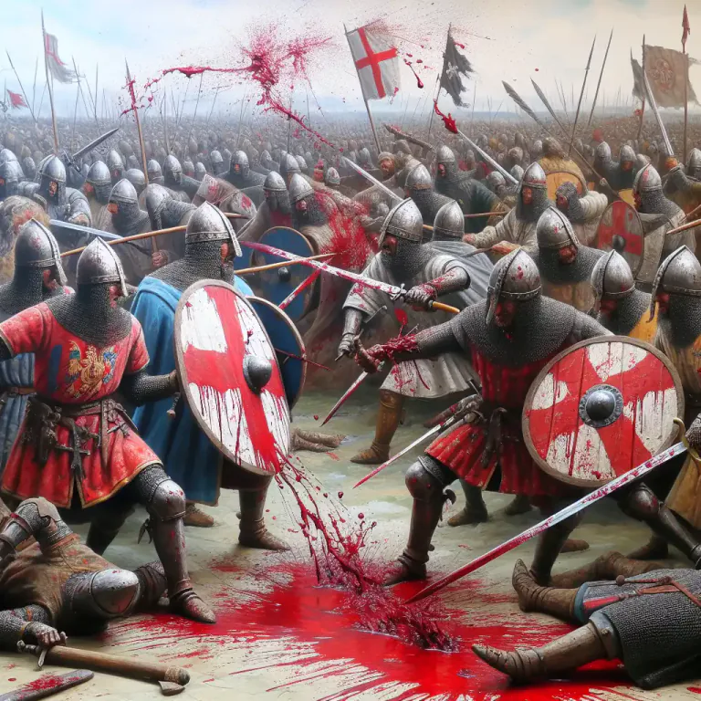 Visual representation of "bloodily" - In a violent or cruel manner involving blood or killing.
