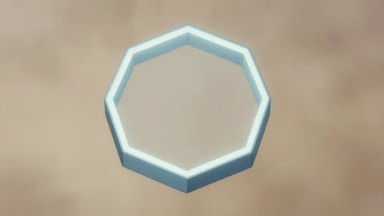 Visual representation of "hexagon" - A shape with six corners and six sides.
