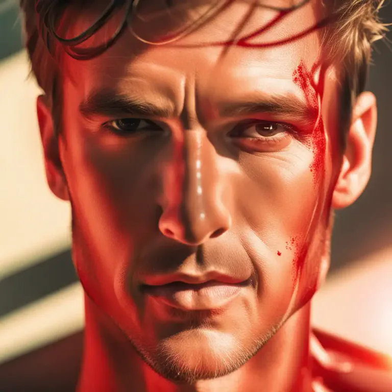 Visual representation of "sanguine" - Of the color of blood