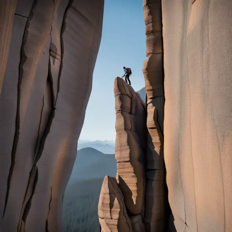Visual representation of "chimney" - A narrow, high rock formation that looks like a chimney.