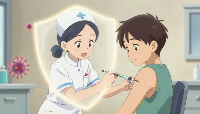 Visual representation of "vaccine" - A substance given to people to protect them from a certain disease.