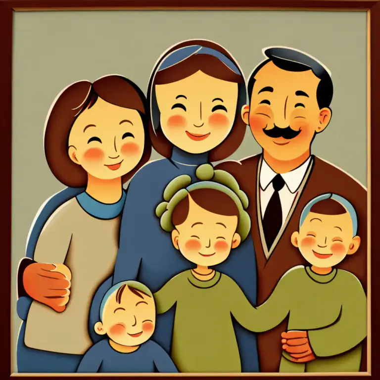 Visual representation of "nuclear" - Relates to a family consisting of two parents and their children