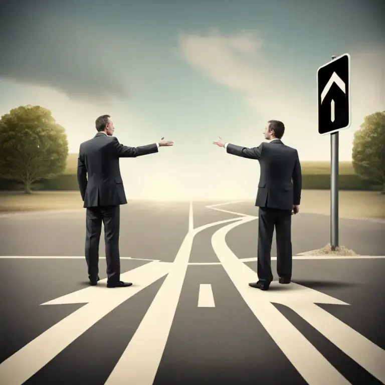 Visual representation of "swing both ways" - Able to take advantage of opportunities as they present themselves, regardless of the framework or context