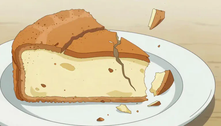 Visual representation of "crumbly" - Easily breaking into small pieces or crumbs.