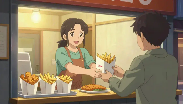 Visual representation of "chippie" - A small restaurant or shop that sells fish and chips.