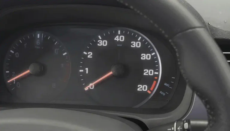 Visual representation of "speedometer" - A device on a vehicle that shows how fast the vehicle is moving.