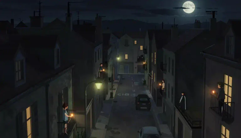 Visual representation of "blackout" - A period when there is a power cut and all lights go off.