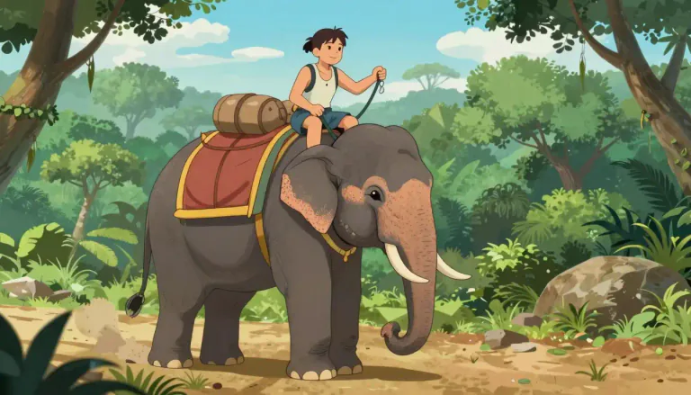 Visual representation of "mahout" - A person who rides, takes care of, and controls an elephant.