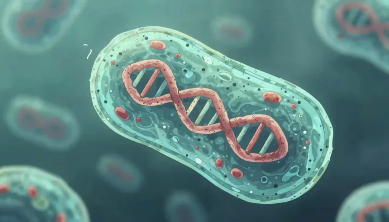 Visual representation of "prokaryote" - A prokaryote is a simple, unicellular organism that does not have a nucleus or any membrane-bound organelles.