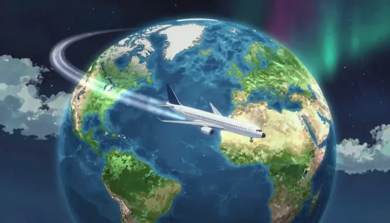 Visual representation of "intercontinental" - Involving or travelling between two or more continents