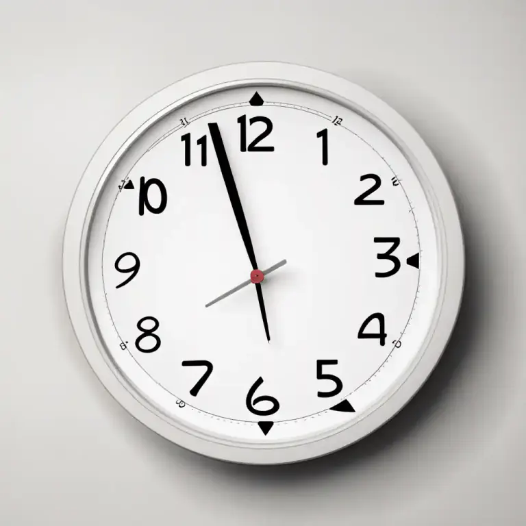 Visual representation of "ten to one" - Used to show the time, ten minutes before any hour