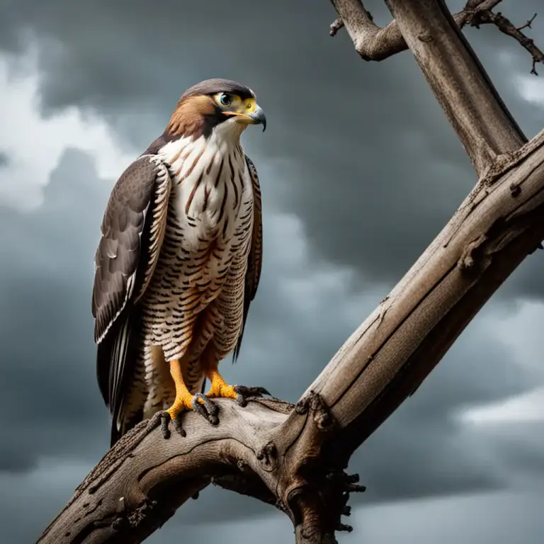 Visual representation of "haggard" - Wild or untamed, usually referring to a hawk or falcon