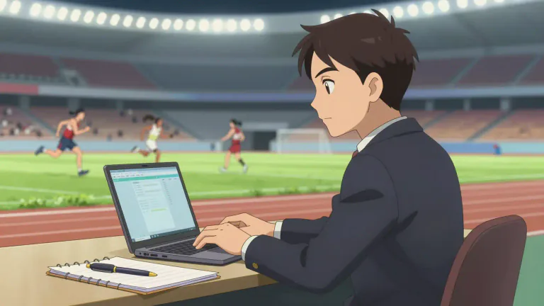 Visual representation of "sportswriter" - A writer or journalist who covers sports events and writes articles or reports on athletic competitions.