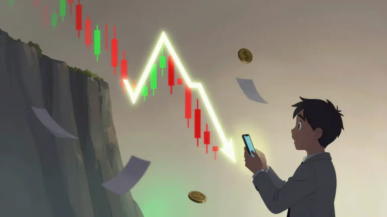 Visual representation of "reversal" - In finance, it means a change from an upward trend to a downward trend, or from a downward trend to an upward trend.