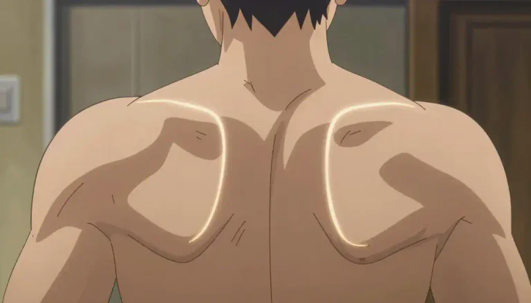 Visual representation of "scapular" - The scapular area refers to the region around the shoulder blade in the human body.